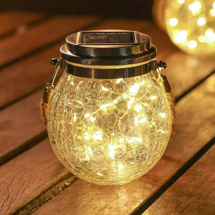 Solarbetriebene Gartenlampe aus Glas für Außenbereiche