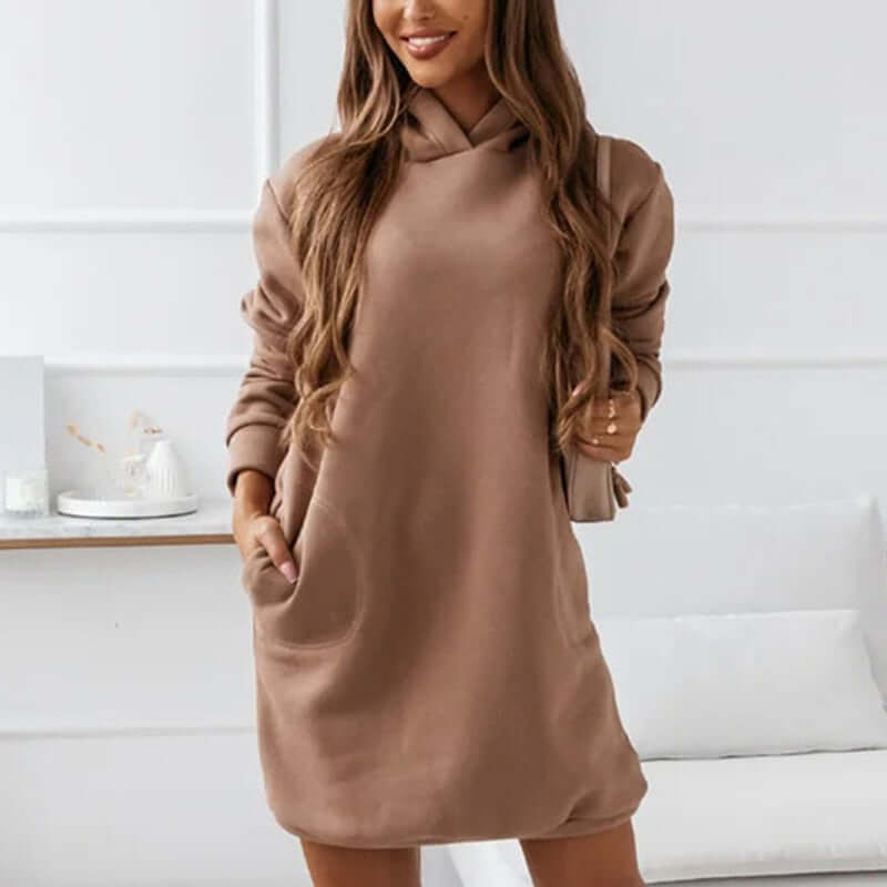 Kapuzenpullover-Kleid: Weich & bequem