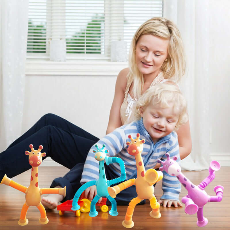 Flexibles Giraffenspielzeug mit Saugnapf für Kinder