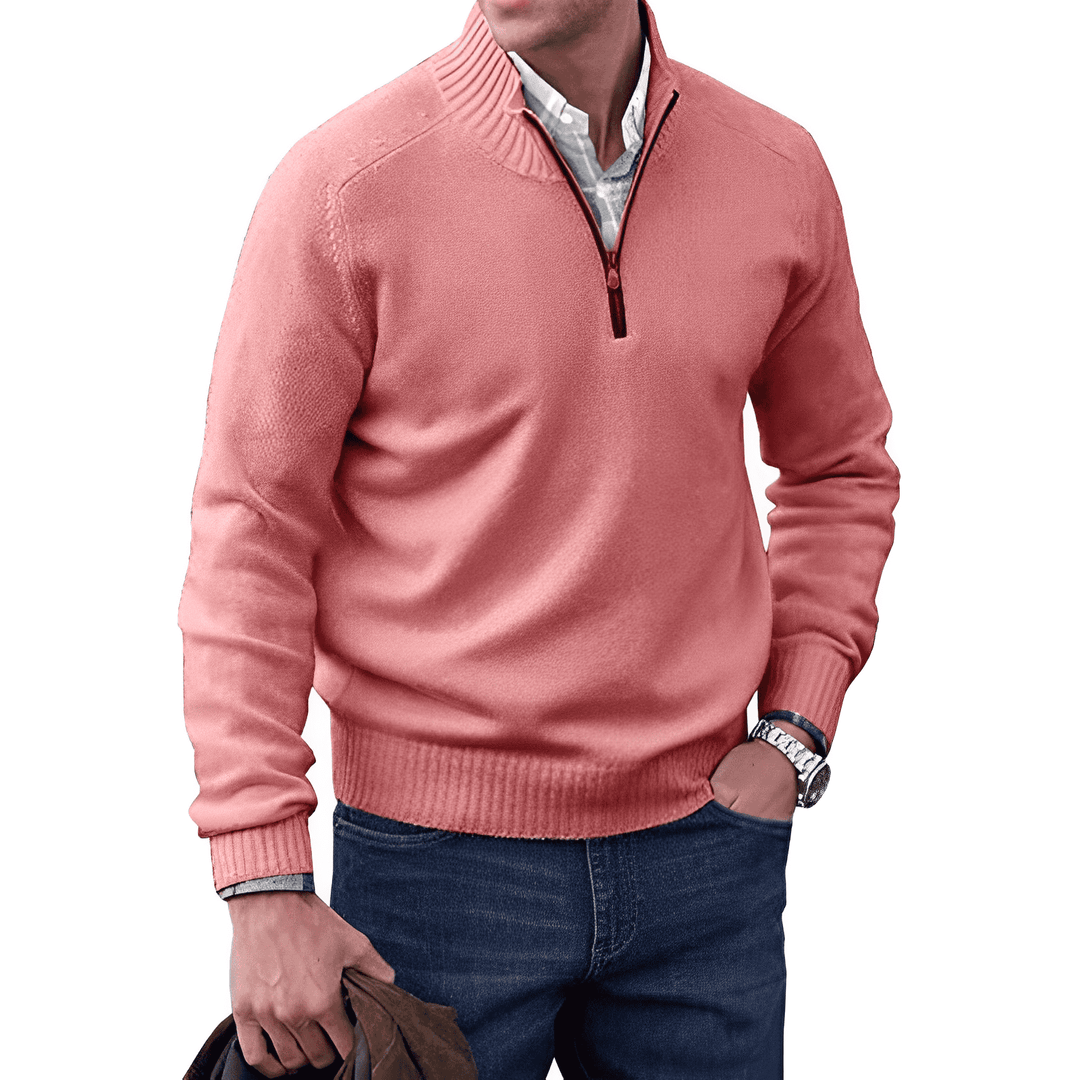 Luxus Herren Kaschmir Winterpullover mit Reißverschluss