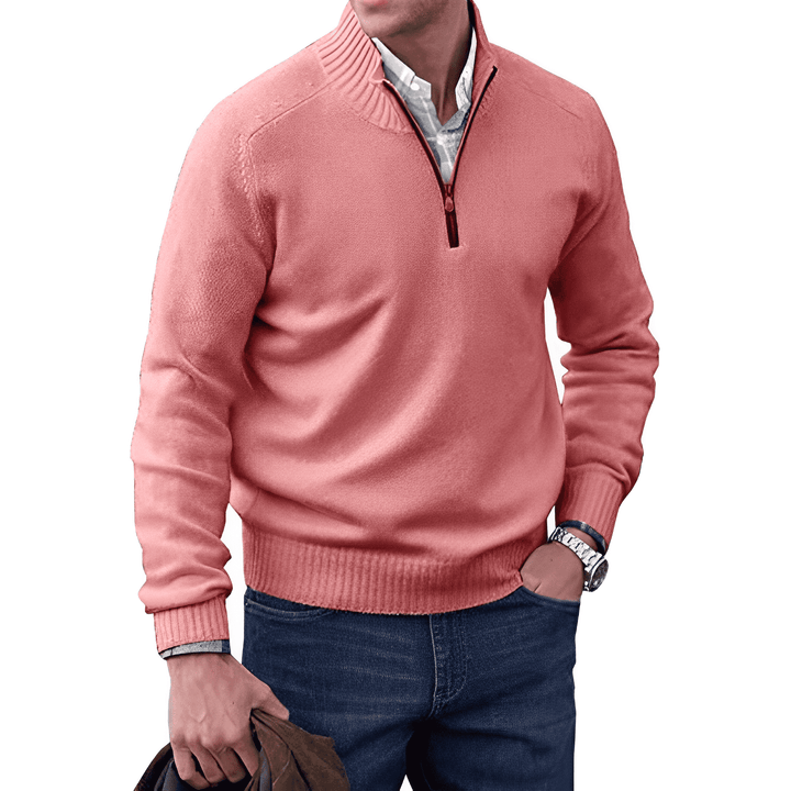 Luxus Herren Kaschmir Winterpullover mit Reißverschluss