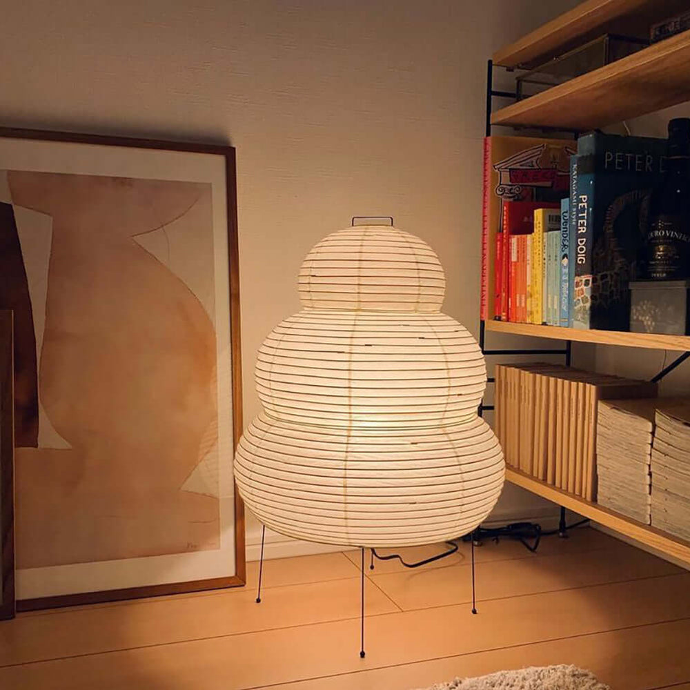 Japanische Tischlampe aus Washi-Papier