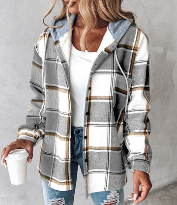 Damen Karo-Cardigan mit elegantem Muster