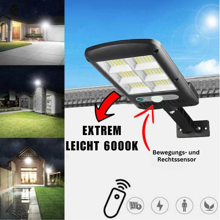Superhelle Solar-LED-Wandlampe mit Bewegungssensor