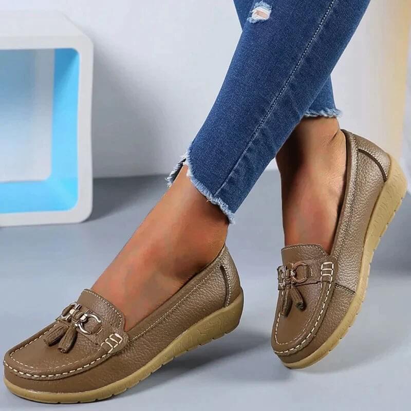 Damen Leder Slipper - Orthopädisch mit Memory Foam