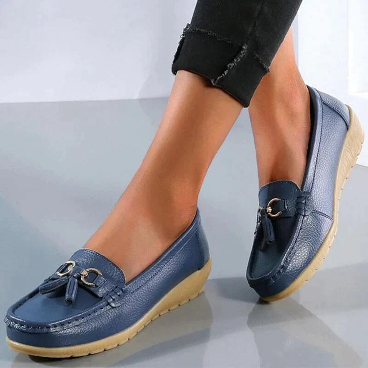 Damen Leder Slipper - Orthopädisch mit Memory Foam