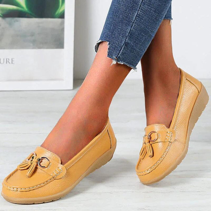Damen Leder Slipper - Orthopädisch mit Memory Foam