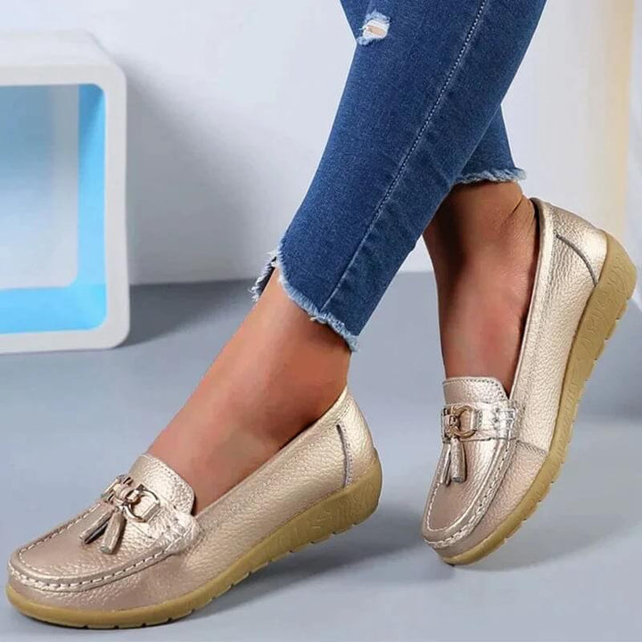 Damen Leder Slipper - Orthopädisch mit Memory Foam