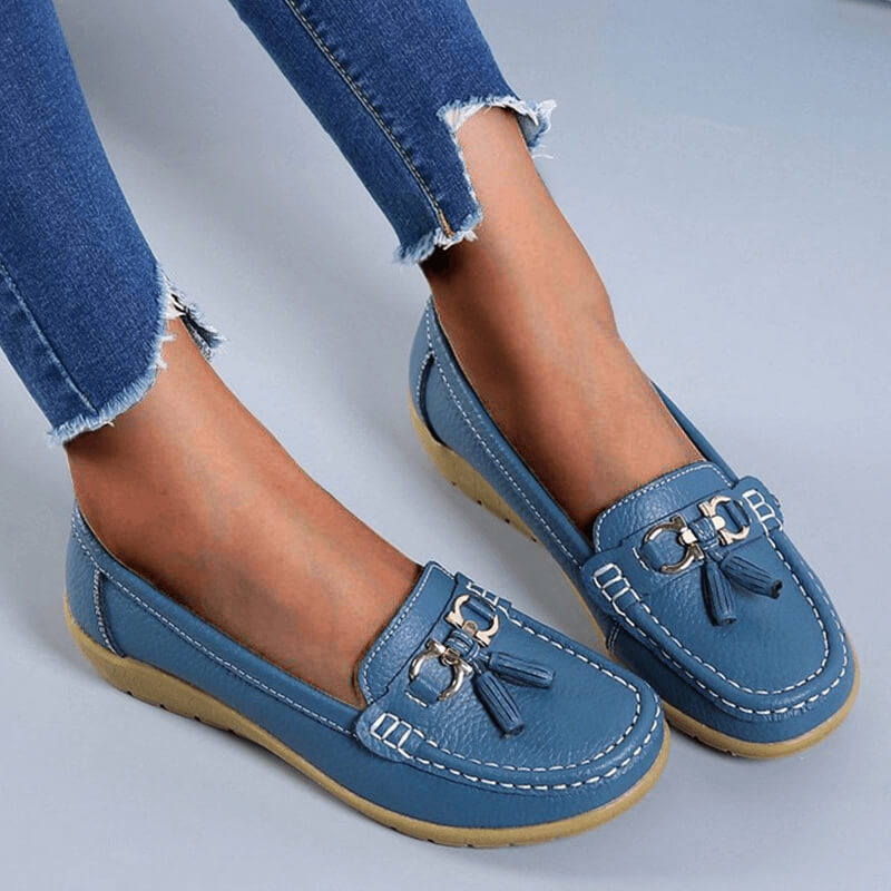 Damen Leder Slipper - Orthopädisch mit Memory Foam