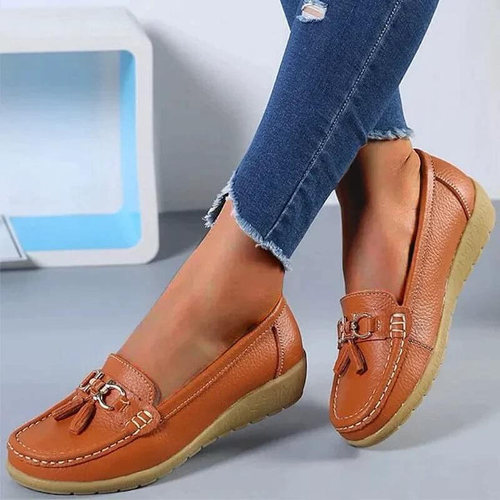 Damen Leder Slipper - Orthopädisch mit Memory Foam