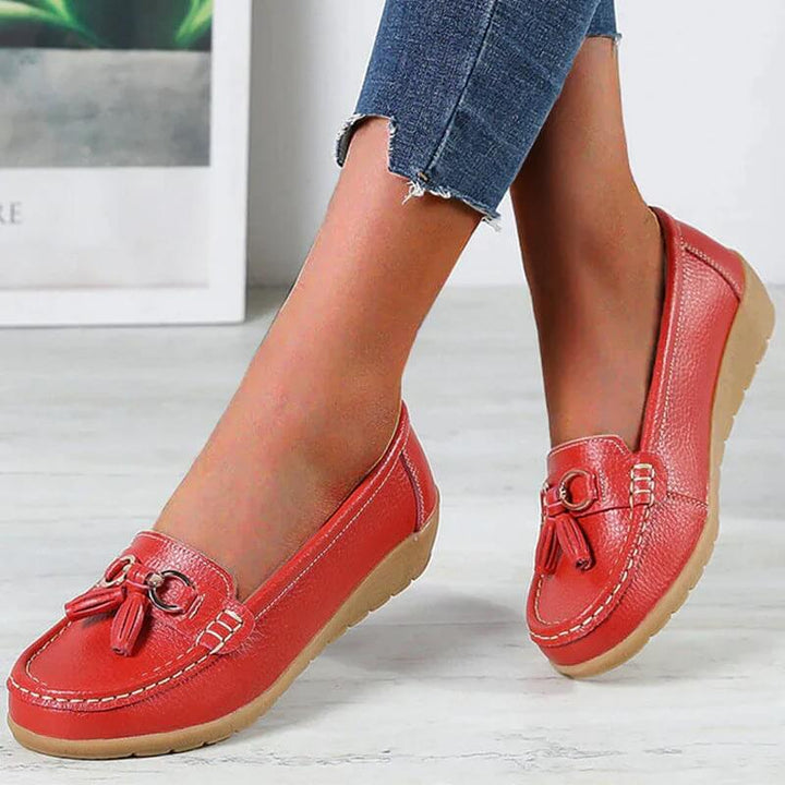 Damen Leder Slipper - Orthopädisch mit Memory Foam