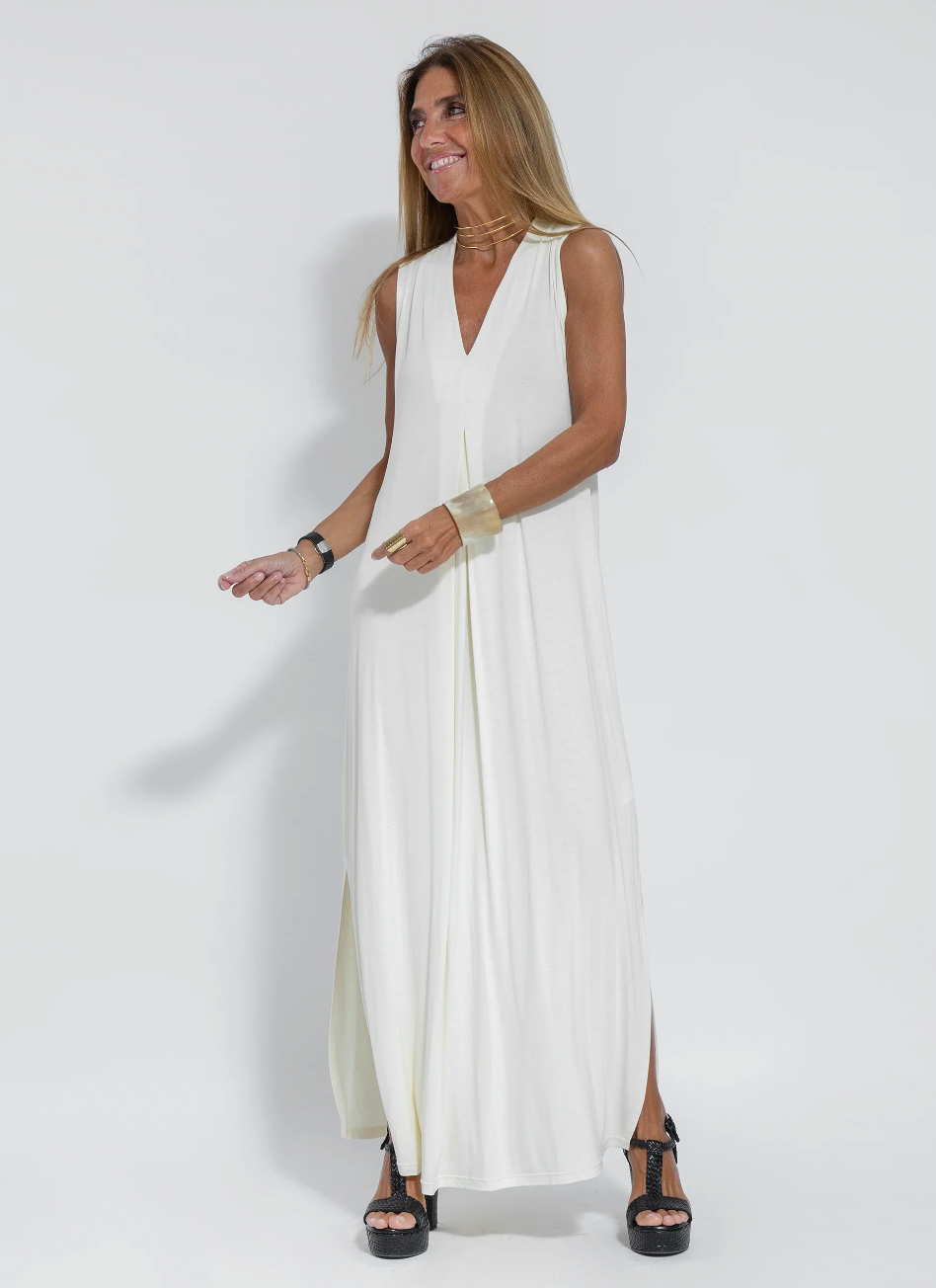 Damen Set: Elegantes Schwarzes Kleid und Weiße Weste