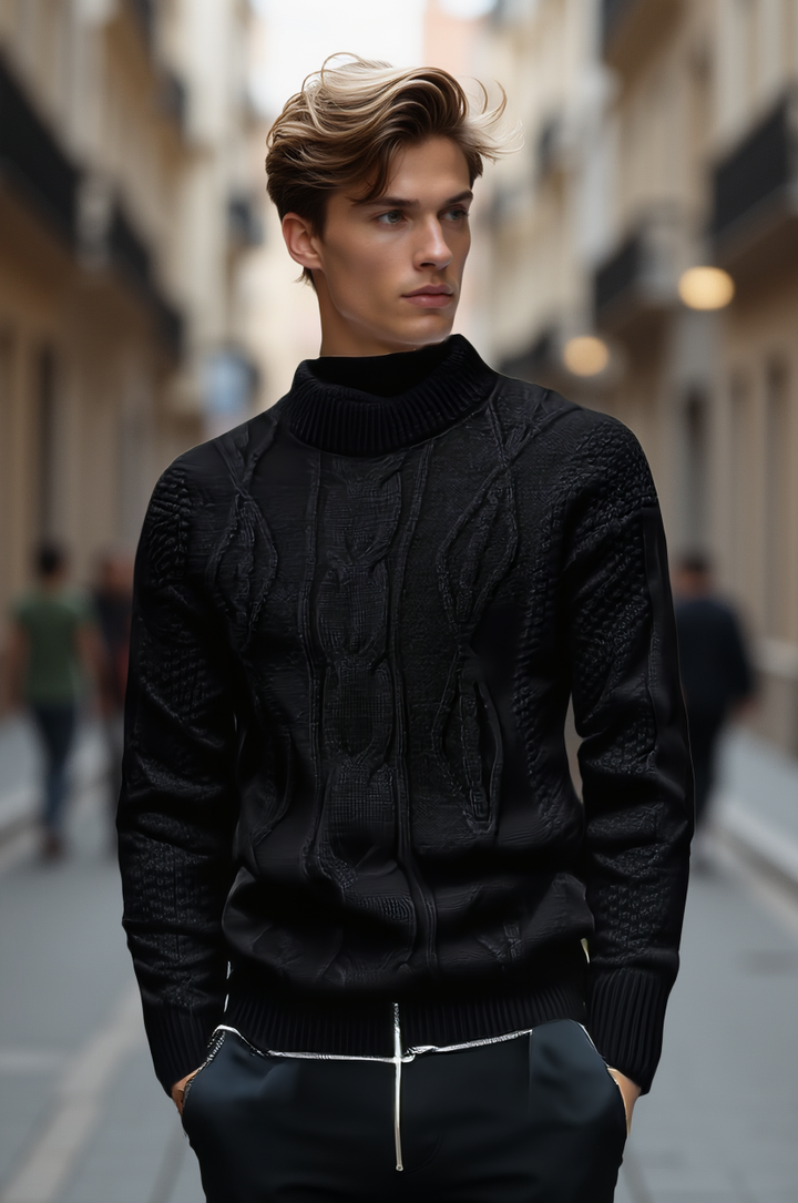 Herrenpullover: Bequemer Strickpullover mit Rundhalsausschnitt