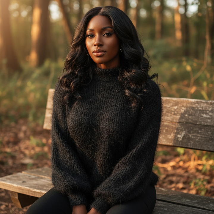 Gestrickter Pullover von hoher Qualität - Vintage Angora Design