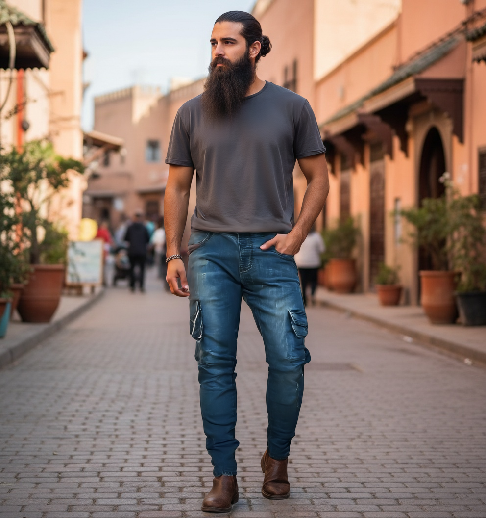 Herren Jeans mit Seitentaschen - Komfortabel & Praktisch