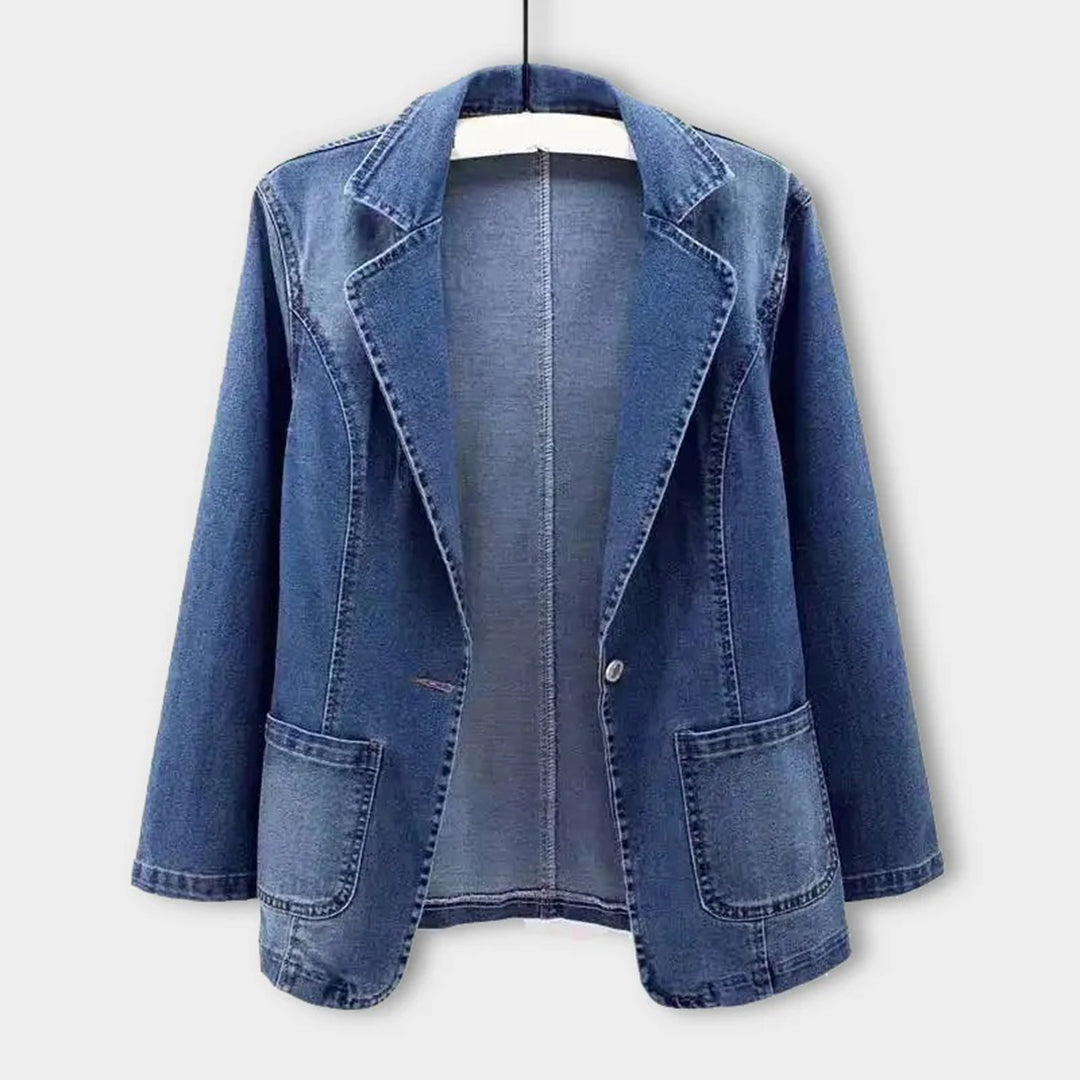 Damen-Denim-Blazer mit Thermofutter für Eleganz
