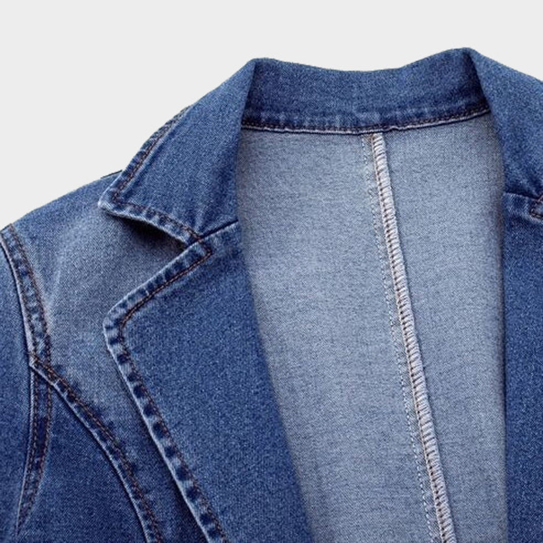 Damen-Denim-Blazer mit Thermofutter für Eleganz