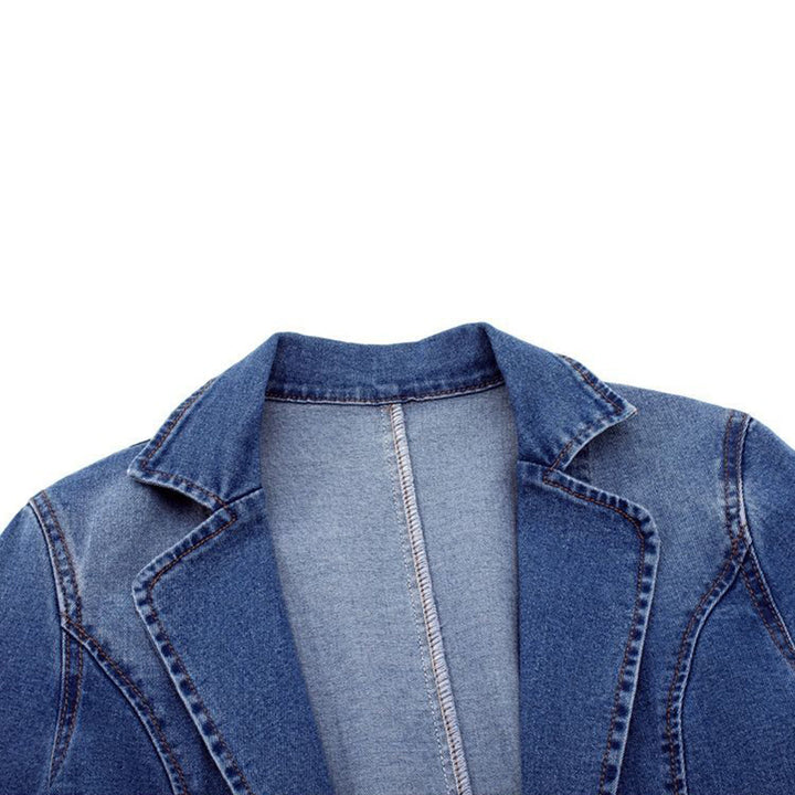 Damen-Denim-Blazer mit Thermofutter für Eleganz