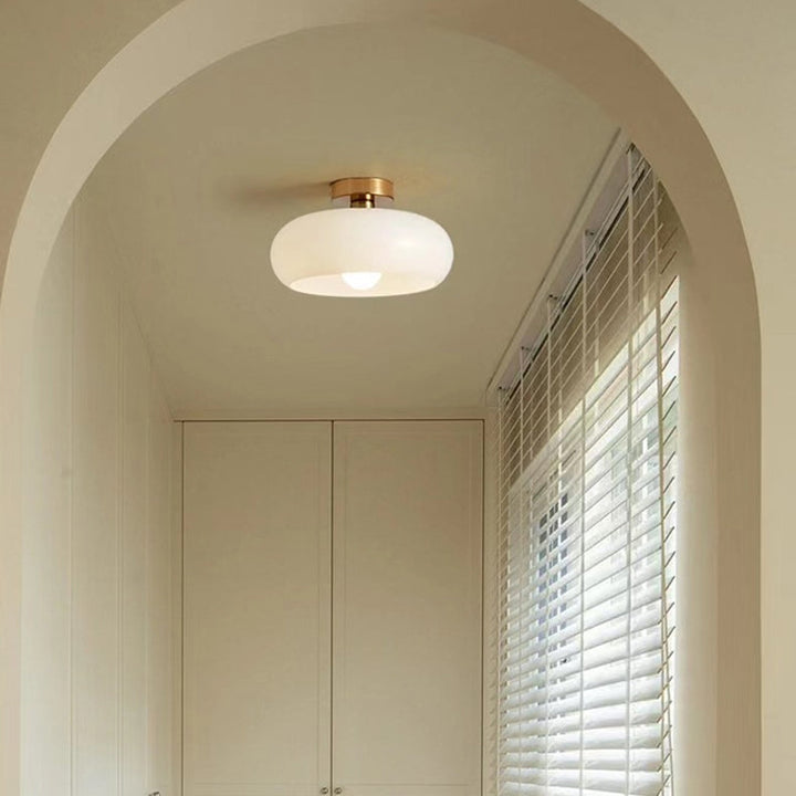 Bernsteinrunde Glas-Deckenleuchte – Elegant & Zeitlos