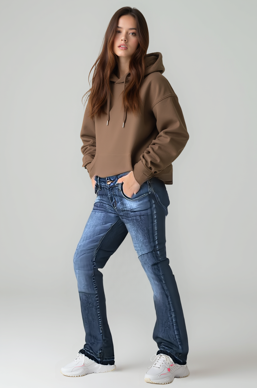 Stilvolle Damenjeans mit Schlag-Design