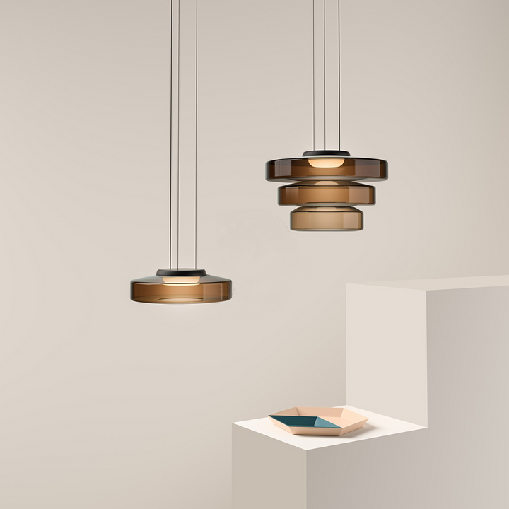 Moderne Glas-Hängeleuchte im Bauhaus-Stil für Wohnzimmer