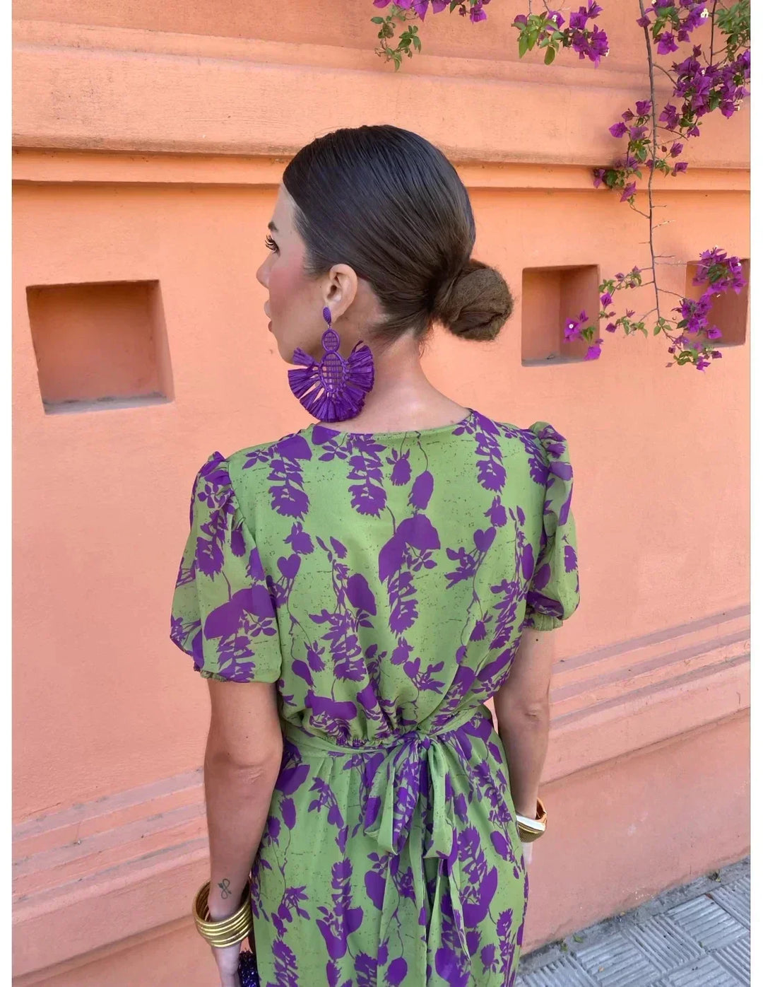 Damen Midi-Kleid mit A-Linie und gedrehtem Design