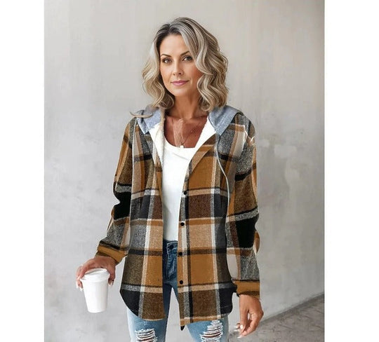 Damen Karo-Cardigan mit elegantem Muster