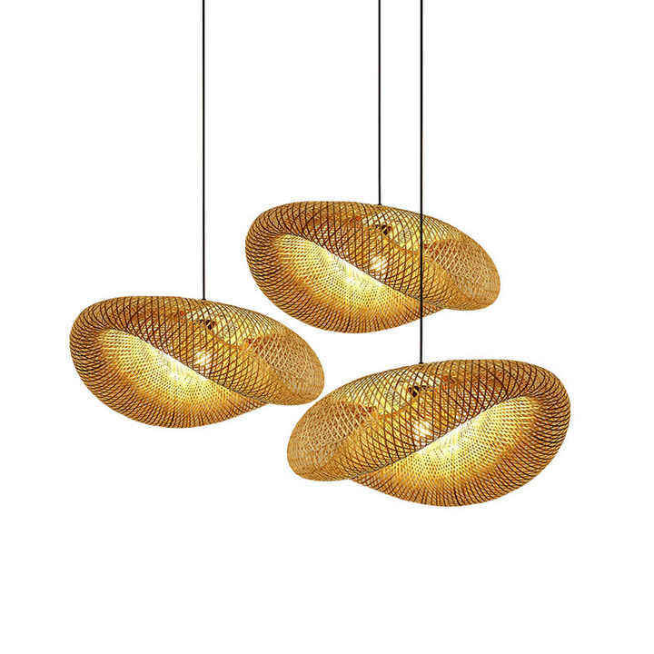 Bambus Hängelampe für Innenräume mit LED-Licht