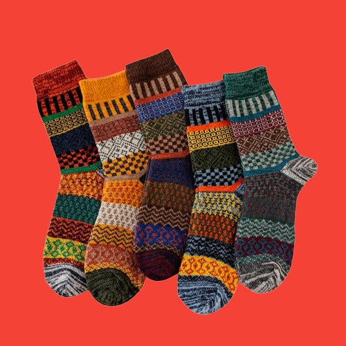 Herren Warme Wollsocken im Vintage-Stil (5 Paar)