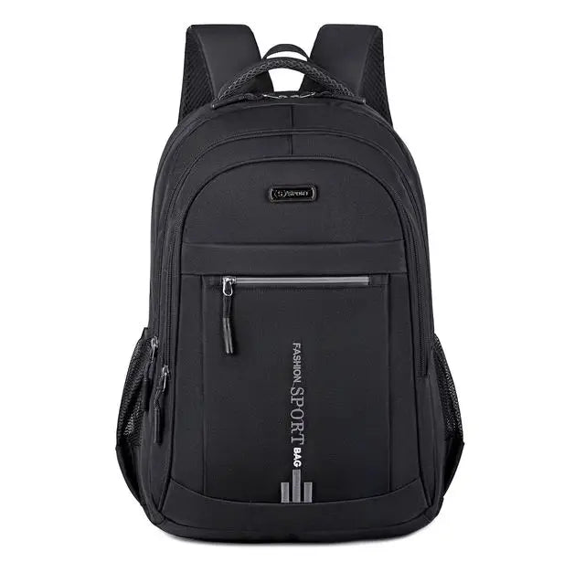 Schwarzer wasserdichter Oxford-Rucksack, Business-Computer-Tasche, Herren, Schule, Freizeit.