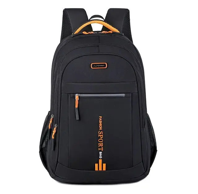 Schwarzer wasserdichter Oxford-Rucksack, Business-Computer-Tasche, Herren, Schule, Freizeit.