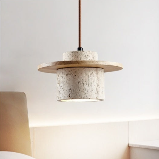 Travertin-Pendelleuchte für elegantes Interieur