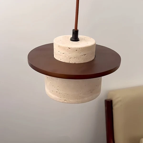 Travertin-Pendelleuchte für elegantes Interieur