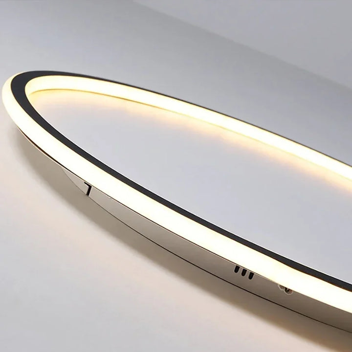 Moderne LED-Deckenleuchte, rund, schwarz-weiß, für Wohnzimmer, Schlafzimmer, skandinavisches Design.