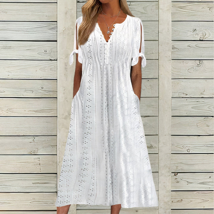 Elegantes Damen-Sommerkleid mit V-Ausschnitt