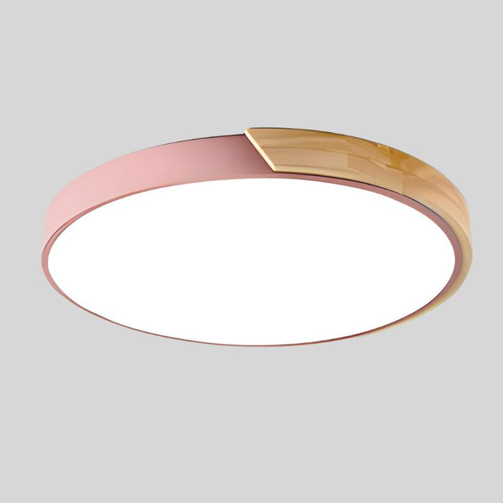 Nordische Holz-Macaroon LED-Deckenleuchte für Wohnräume