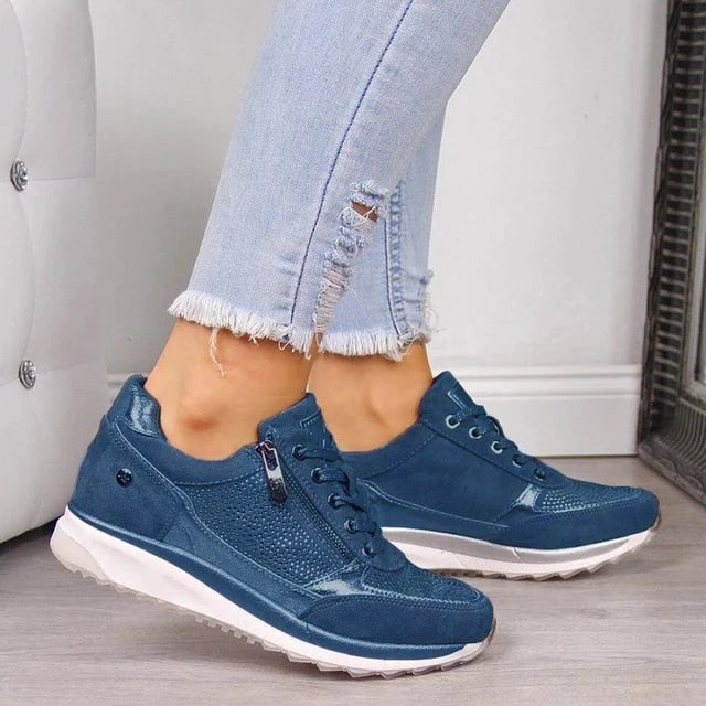 Damen Orthopädische Reißverschluss-Sneakers in Elegantem Design