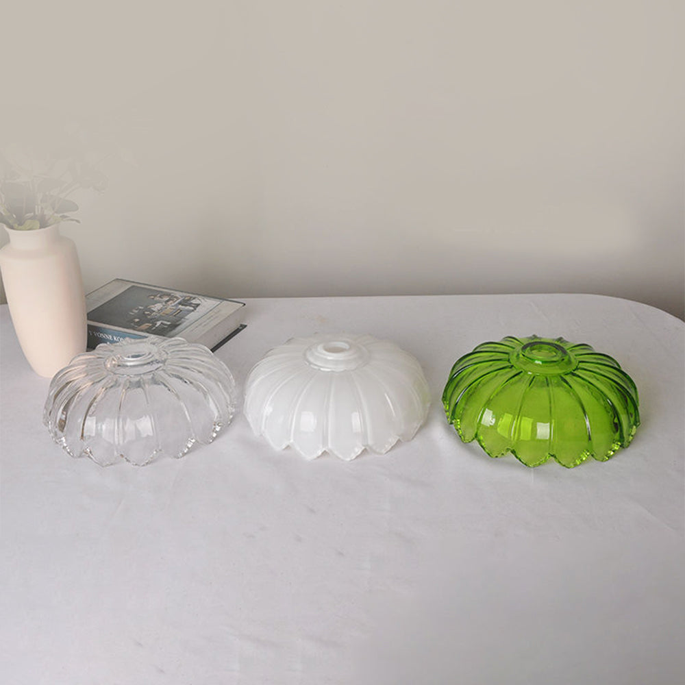 Vintage Glas Blumen Hängelampe mit Kupferfassung