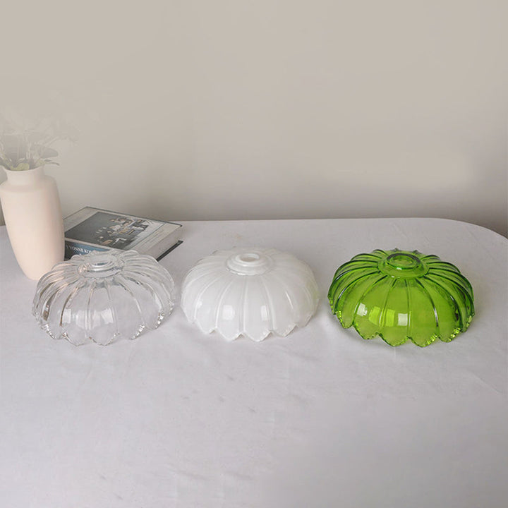 Vintage Glas Blumen Hängelampe mit Kupferfassung
