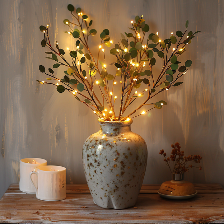Feenlicht Olivenzweig Tischlampe mit 120 LEDs, warmweiß