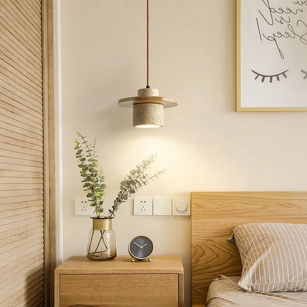 Travertin-Pendelleuchte für elegantes Interieur