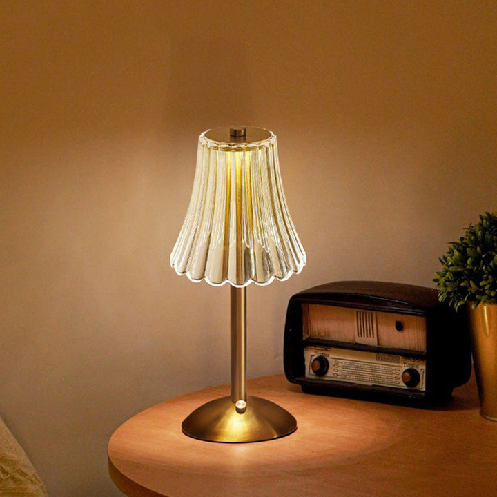 Goldene Kristall-Tischlampe mit Berührungssteuerung