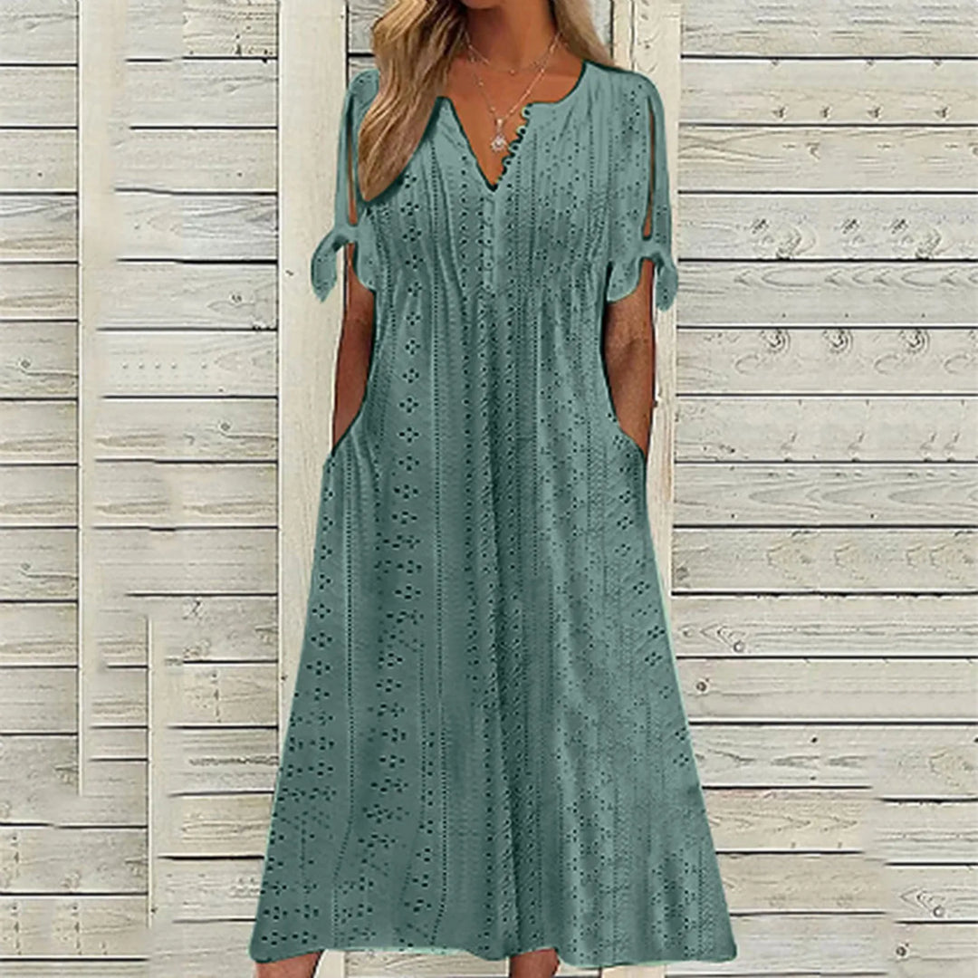 Elegantes Damen-Sommerkleid mit V-Ausschnitt