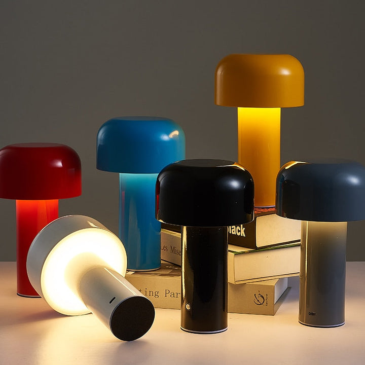 Stilvolle Italienische Schnurlose Pilz-Tischlampe