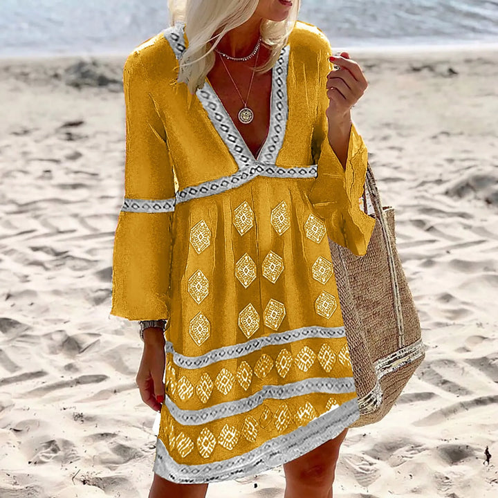 Damen-Sommerkleid mit Fledermausärmeln und Leichtem Schnitt