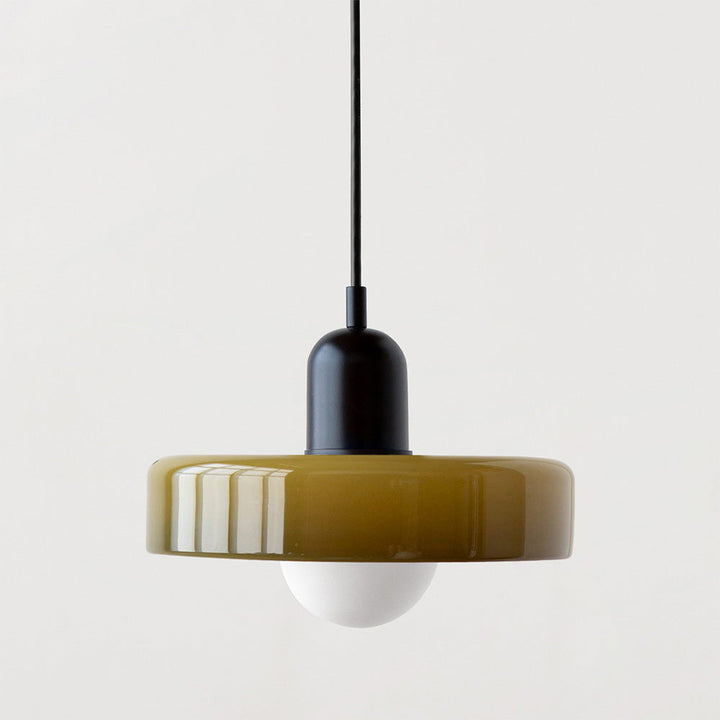 Bauhaus-Pendelleuchte aus farbigem Glas für moderne Inneneinrichtung