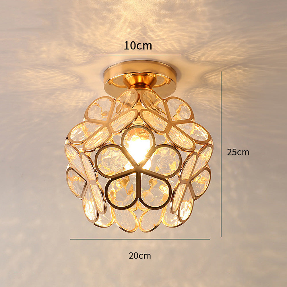 Deckenleuchte für Flur mit Glasblumen Stil