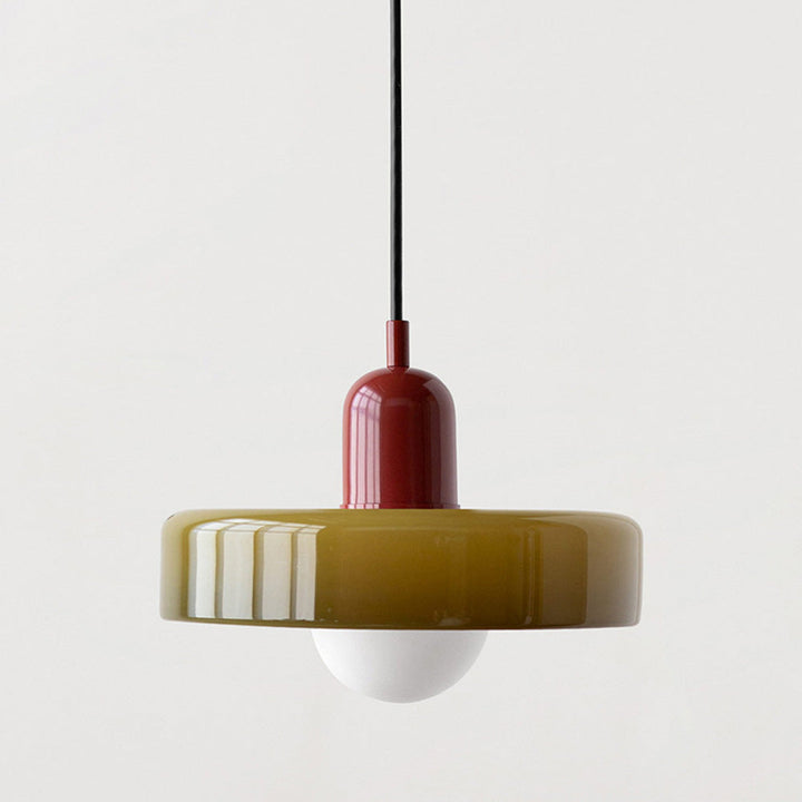 Bauhaus-Pendelleuchte aus farbigem Glas für moderne Inneneinrichtung