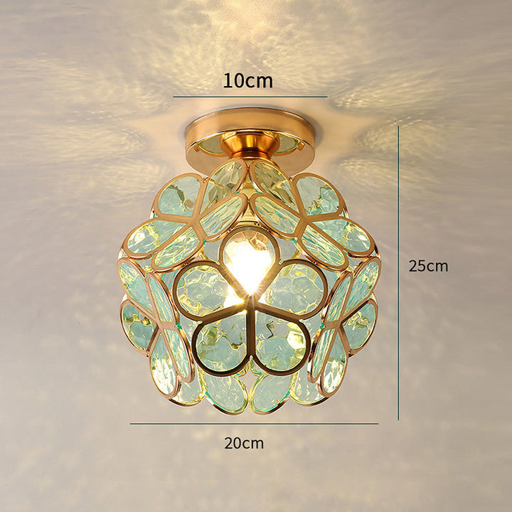 Deckenleuchte für Flur mit Glasblumen Stil
