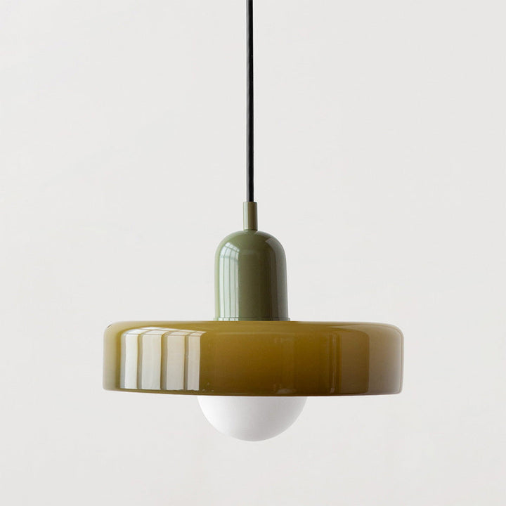 Bauhaus-Pendelleuchte aus farbigem Glas für moderne Inneneinrichtung